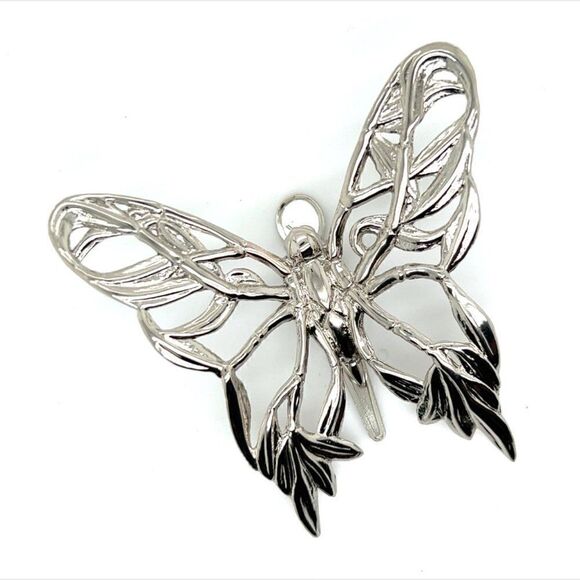John Hardy Estate Ladies Butterfly Brooch Rhodium Plated JH8 - Picture 2 of 6